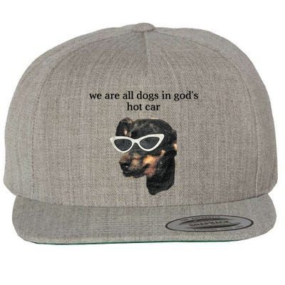 We Are All Dogs In God’S Hot Car Wool Snapback Cap