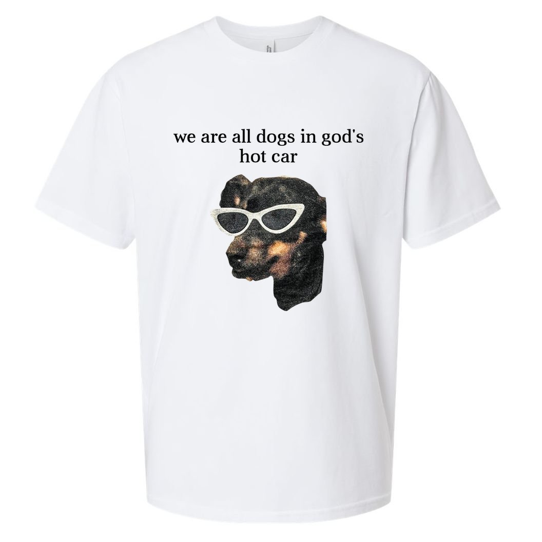 We Are All Dogs In God’S Hot Car Sueded Cloud Jersey T-Shirt