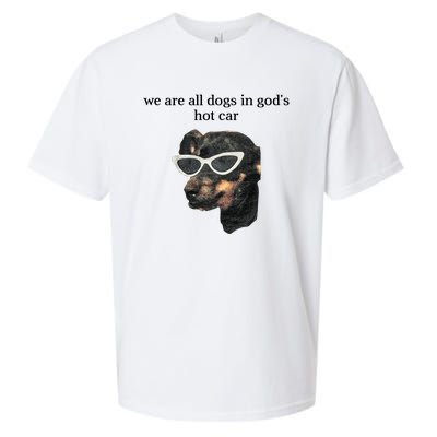 We Are All Dogs In God’S Hot Car Sueded Cloud Jersey T-Shirt