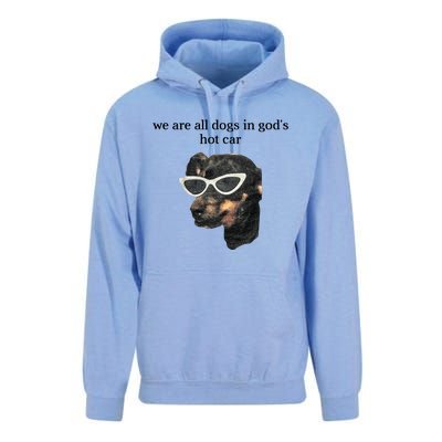 We Are All Dogs In God’S Hot Car Unisex Surf Hoodie