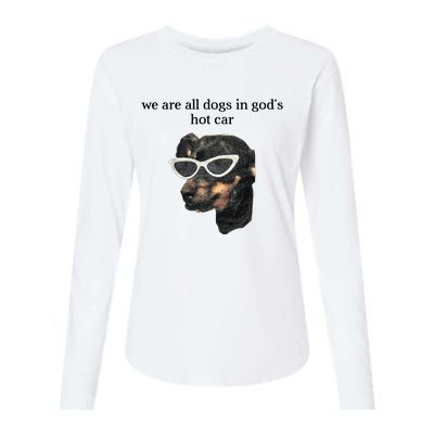 We Are All Dogs In God’S Hot Car Womens Cotton Relaxed Long Sleeve T-Shirt