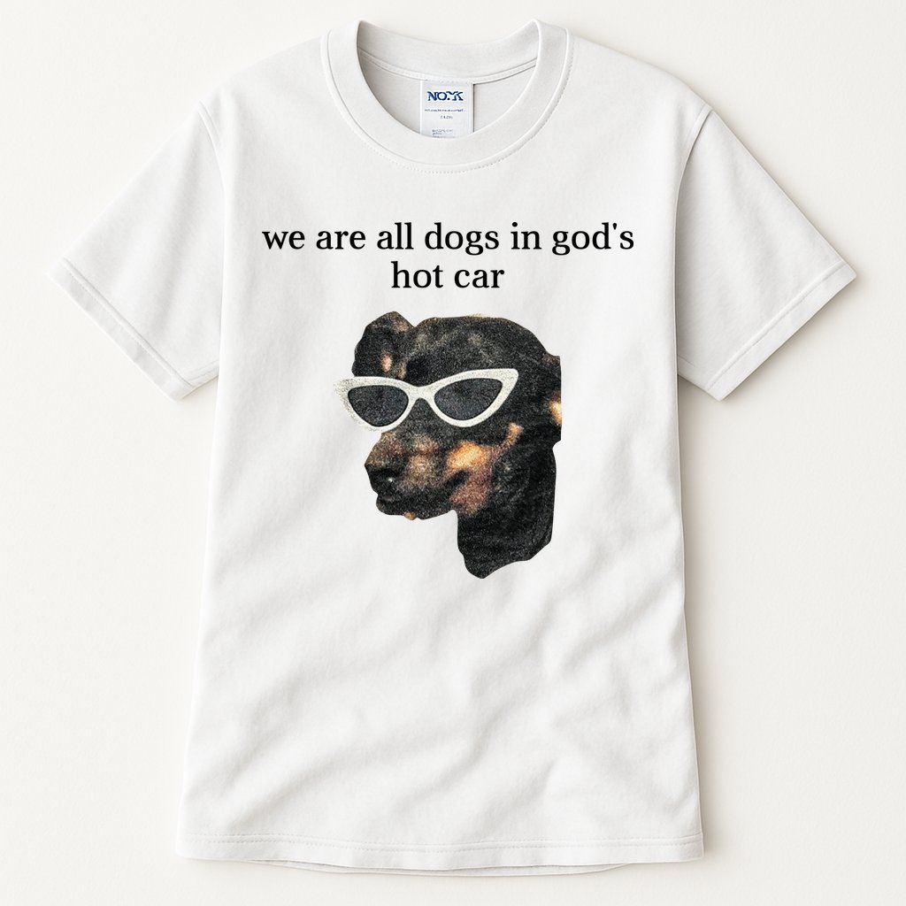 We Are All Dogs In God’S Hot Car Tall T-Shirt