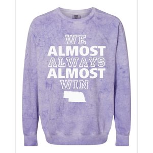 We Almost Always Almost Win Nebraska Map Funny Colorblast Crewneck Sweatshirt