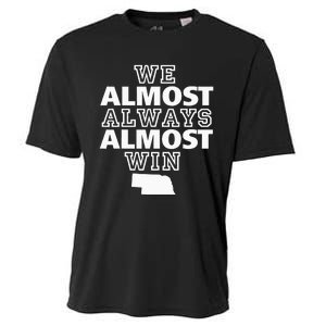 We Almost Always Almost Win Nebraska Map Funny Cooling Performance Crew T-Shirt