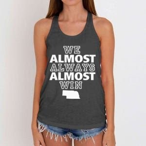 We Almost Always Almost Win Nebraska Map Funny Women's Knotted Racerback Tank