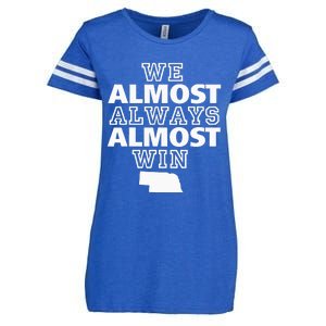 We Almost Always Almost Win Nebraska Map Funny Enza Ladies Jersey Football T-Shirt