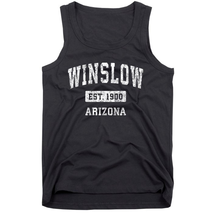 Winslow Arizona Az Vintage Sports Established Tank Top