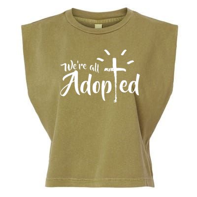 We're All Adopted Christian Cross Garment-Dyed Women's Muscle Tee