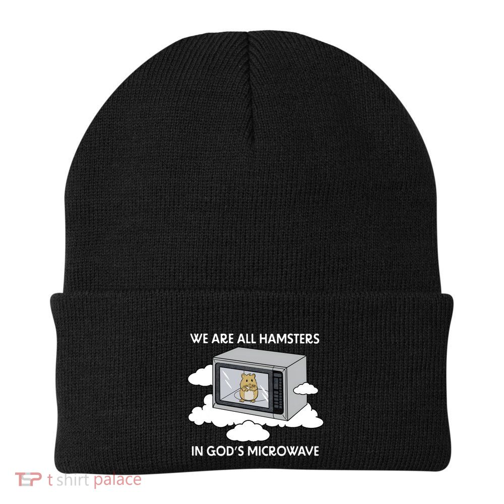 We Are All Hamsters In Gods Microwave Funny Beanie