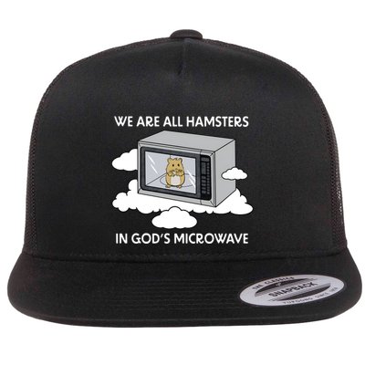 We Are All Hamsters In Gods Microwave Funny Flatbill Hat