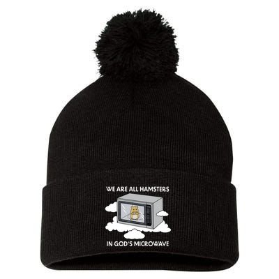 We Are All Hamsters In Gods Microwave Funny Pom Pom 12in Knit Beanie