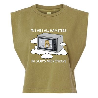We Are All Hamsters In Gods Microwave Funny Garment-Dyed Women's Muscle Tee