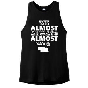 We Almost Always Almost Win Nebraska Map Funny Ladies PosiCharge Tri-Blend Wicking Tank