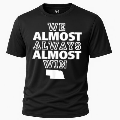 We Almost Always Almost Win Nebraska Map Funny Performance Shirt