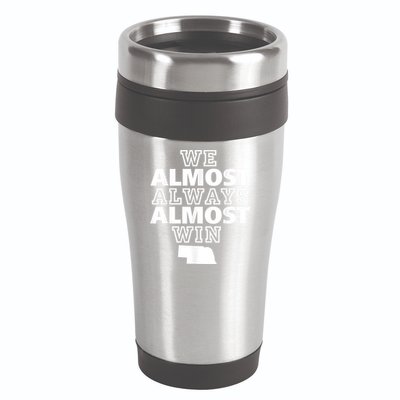 We Almost Always Almost Win Nebraska Map Funny 16oz Travel Tumbler