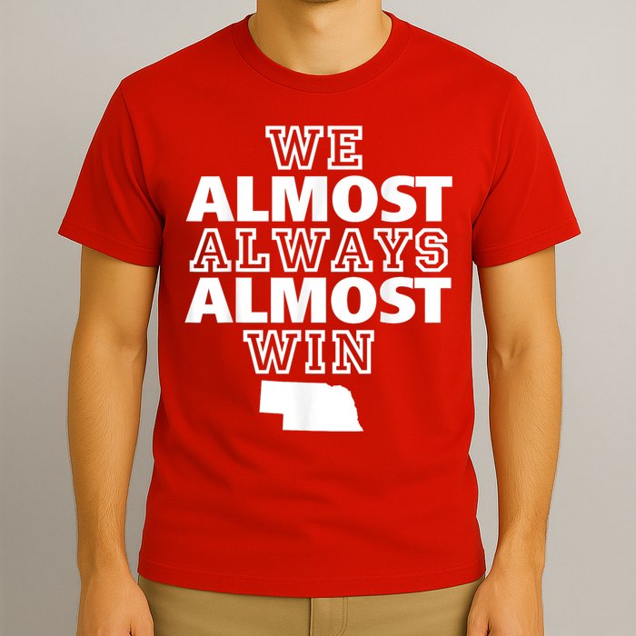 We Almost Always Almost Win Nebraska Map Funny T-Shirt