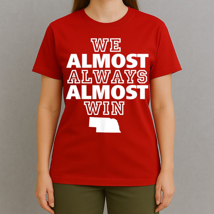 We Almost Always Almost Win Nebraska Map Funny T-Shirt