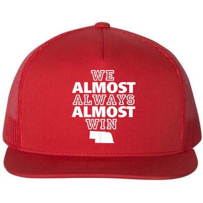 We Almost Always Almost Win Nebraska Map Funny Flatbill Hat