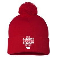 We Almost Always Almost Win Nebraska Map Funny Pom Pom 12in Knit Beanie