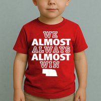 We Almost Always Almost Win Nebraska Map Funny Toddler T-Shirt