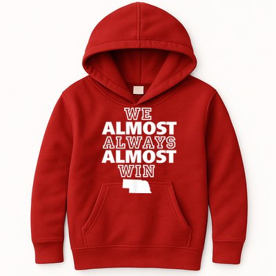 We Almost Always Almost Win Nebraska Map Funny Kids Hoodie