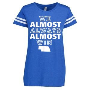 We Almost Always Almost Win Nebraska Map Funny Enza Ladies Jersey Football T-Shirt