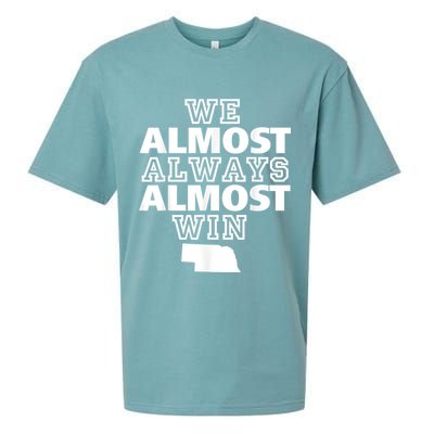 We Almost Always Almost Win Nebraska Map Funny Sueded Cloud Jersey T-Shirt
