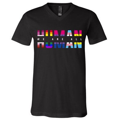 We Are All Human LGBT Pride V-Neck T-Shirt