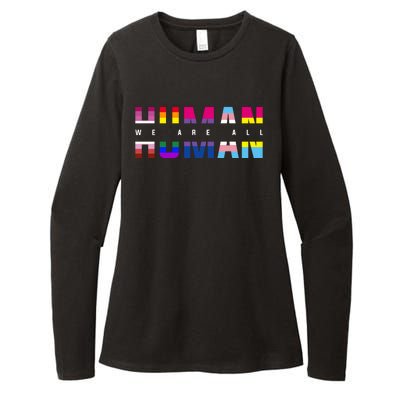 We Are All Human LGBT Pride Womens CVC Long Sleeve Shirt