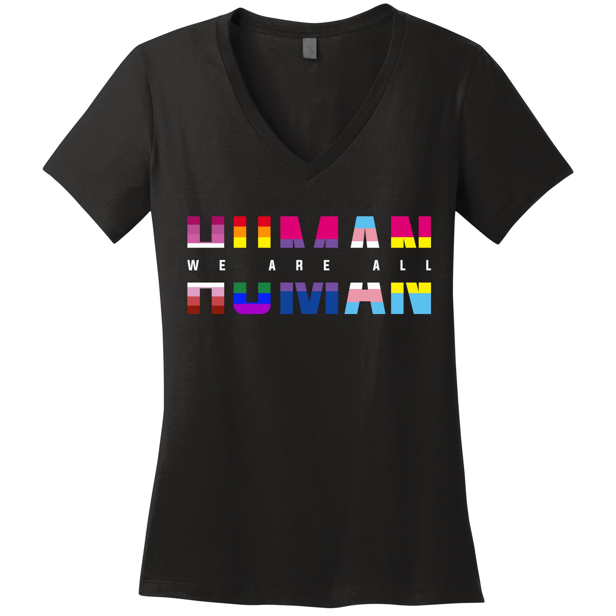 We Are All Human LGBT Pride Women's V-Neck T-Shirt
