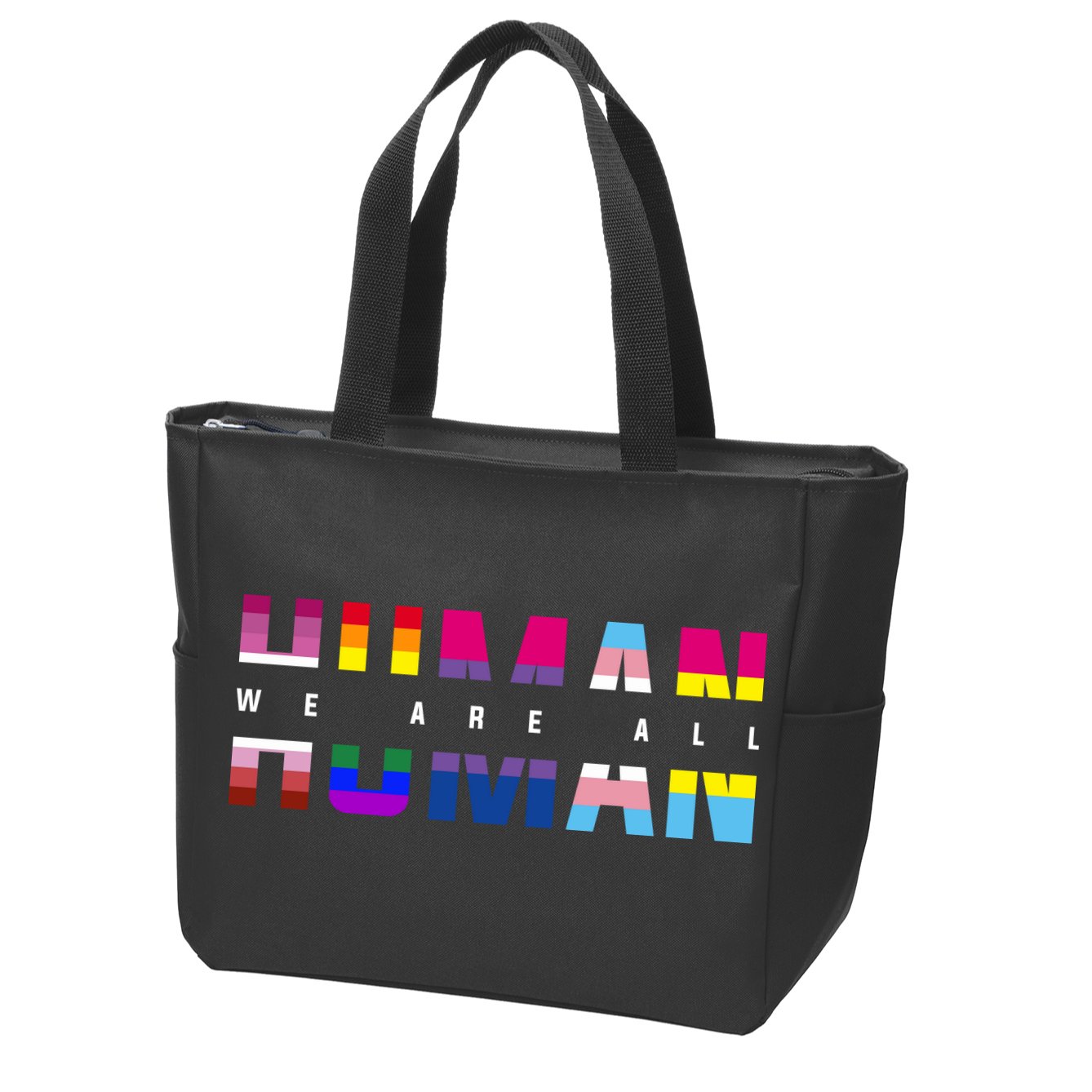 We Are All Human LGBT Pride Zip Tote Bag