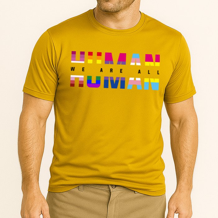 We Are All Human LGBT Pride Cooling Performance Crew T-Shirt