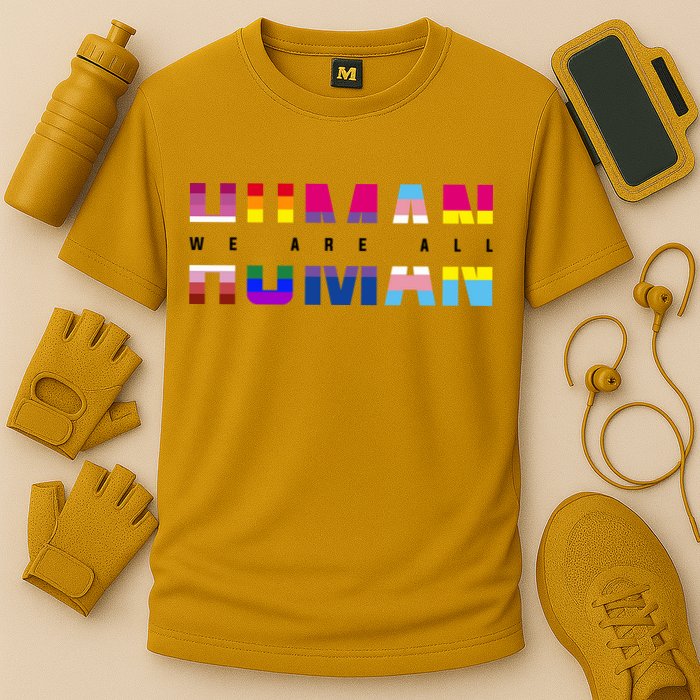 We Are All Human LGBT Pride Cooling Performance Crew T-Shirt