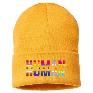 We Are All Human LGBT Pride Sustainable Knit Beanie