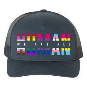 We Are All Human LGBT Pride Yupoong Adult 5-Panel Trucker Hat