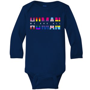 We Are All Human LGBT Pride Baby Long Sleeve Bodysuit