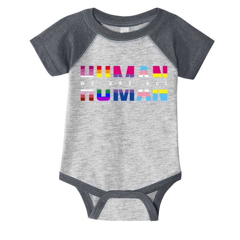 We Are All Human LGBT Pride Infant Baby Jersey Bodysuit