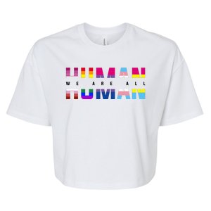 We Are All Human LGBT Pride Bella+Canvas Jersey Crop Tee