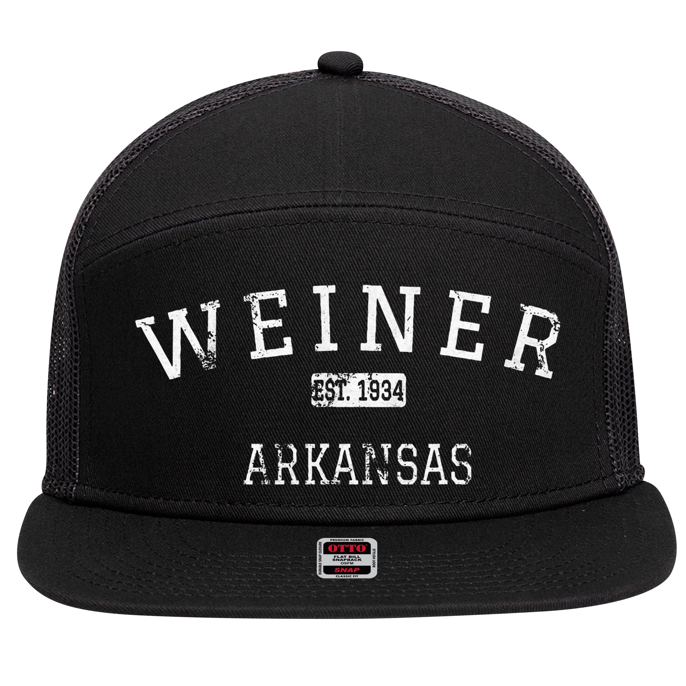 Weiner Arkansas Ar Vintage 7 Panel Mesh Trucker Snapback Hat