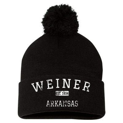 Weiner Arkansas Ar Vintage Pom Pom 12in Knit Beanie