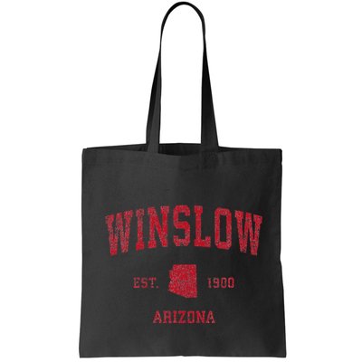 Winslow Arizona Az Vintage Sports Design Red Print Bag