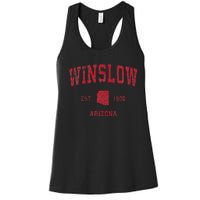 Winslow Arizona Az Vintage Sports Design Red Print Women's Racerback Tank