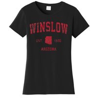 Winslow Arizona Az Vintage Sports Design Red Print Women's T-Shirt