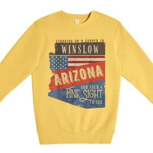 Winslow Arizona Az Us 66 Take It Easy Est. 1926 Mother Road Premium Crewneck Sweatshirt