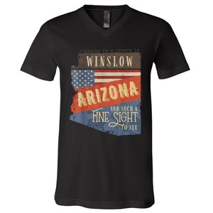 Winslow Arizona Az Us 66 Take It Easy Est. 1926 Mother Road V-Neck T-Shirt