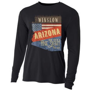 Winslow Arizona Az Us 66 Take It Easy Est. 1926 Mother Road Cooling Performance Long Sleeve Crew