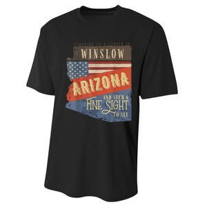 Winslow Arizona Az Us 66 Take It Easy Est. 1926 Mother Road Performance Sprint T-Shirt