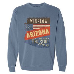 Winslow Arizona Az Us 66 Take It Easy Est. 1926 Mother Road Garment-Dyed Sweatshirt