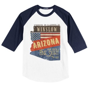 Winslow Arizona Az Us 66 Take It Easy Est. 1926 Mother Road Baseball Sleeve Shirt