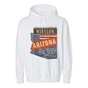 Winslow Arizona Az Us 66 Take It Easy Est. 1926 Mother Road Garment-Dyed Fleece Hoodie